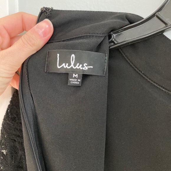 Black long Sleeve Bodycon Dress with Lace Arm - Picture 6 of 6